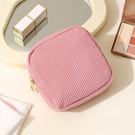 Ensemble de 2 étuis pour serviettes hygiéniques, tampons et culottes menstruelles, pochettes de rangement pour serviettes hygiéniques, coffret cadeau pour jeunes filles, rose (1/4)