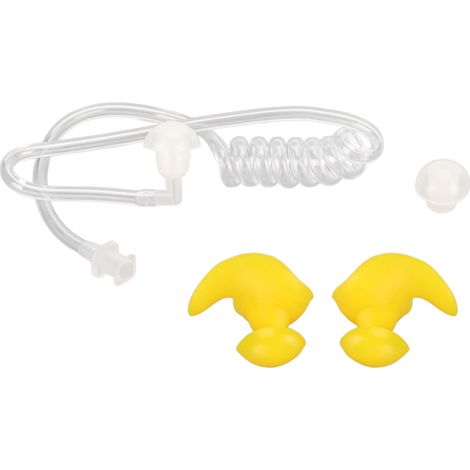 Tube acoustique universel de remplacement avec embouts en silicone pour casque radio bidirectionnel, bouchon d'oreille jaune (1/5)