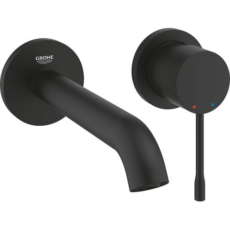 Grohe Essence Monomando de lavabo mural 1/2" Tamaño M Black, 29192KF1 (1/2)
