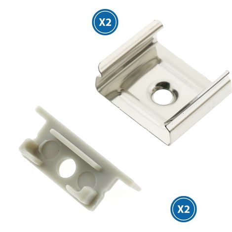 Pack 2 Chevilles et 2 agrafes pour Profil LM3755 - Ledme - LM3755A (1/2)