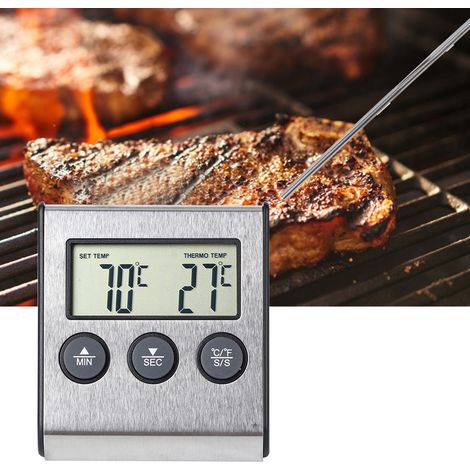 Thermomètre numérique de cuisine pour barbecue avec minuteur, sonde pour viande et cuisson au grill (1/5)