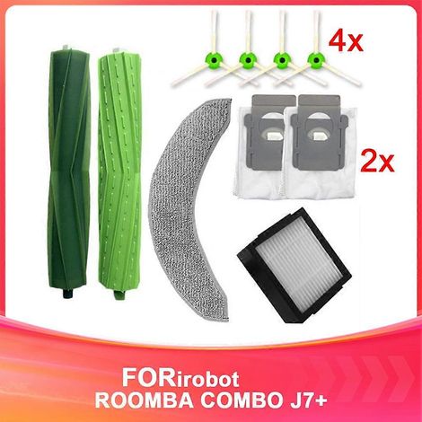 Pour Irobot Sweeper Accessoires ROOMBA COMBO J7+ Main Brosse Side Filtre Cloth Sac à poussière. (1/5)