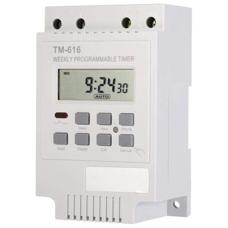 12V Programmateur Hebdomadaire Digital Interrupteur Minuterie Économiseur D'énergie Commutateur Électrique (White) (1/5)