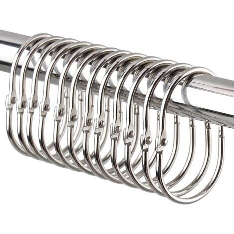 BUNTHAUS Duschvorhang-Haken, 20 Stück, starke Metall-Duschvorhang-Haken, robuste Aufhängeringe, Mehrzweck-Badezimmer-Duschvorhang-Haken (1/3)