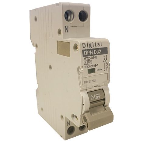 Digitale 01232 Interruttore magnetotermico 1P+N 32A 240V curva D 4,5kA