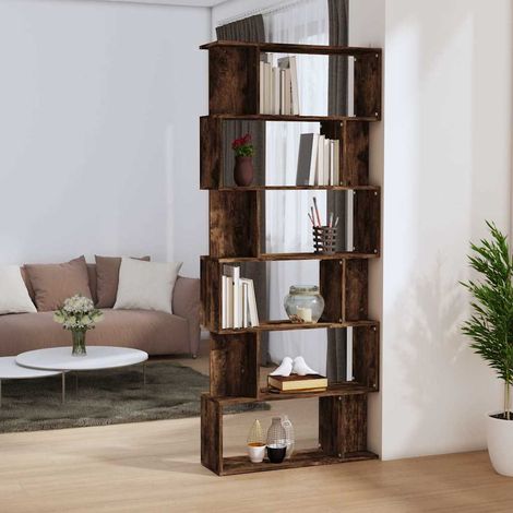 vidaXL Estantería/Biombo madera aglomerada roble ahumado 80x24x192 cm (1/5)