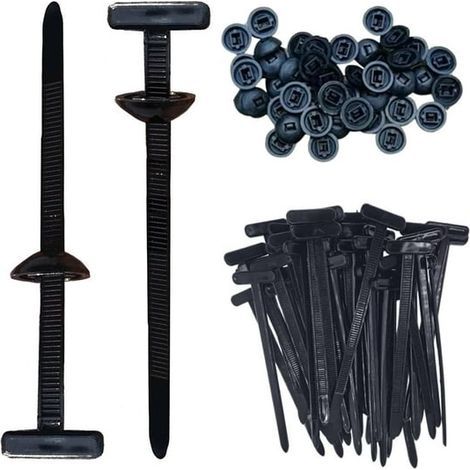 Attaches de câble en nylon, porte-attaches en nylon, 100 attaches à bouton et à épingle pour réparation rapide et fixation de trous (50 pièces) (1/5)