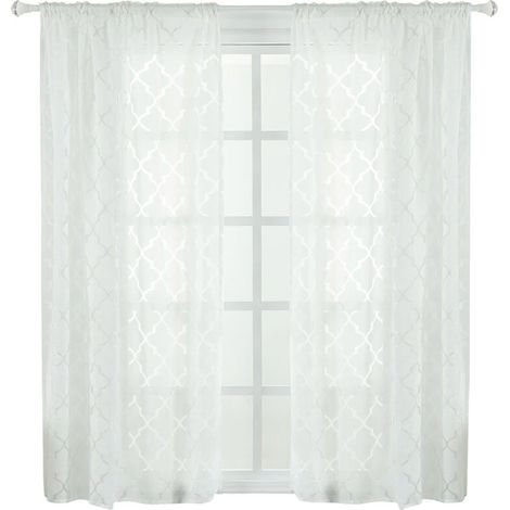 Rideau 100x250cm en Polyester à Beau Motif Moderne - Occultant pour Chambre ou Salon (Bleu)