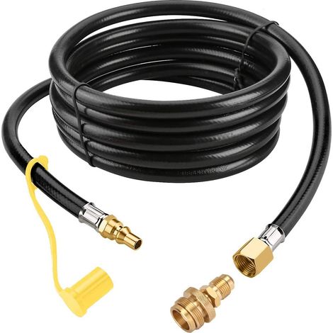 12 Fuß langer Propangas-Schnellanschlussschlauch für Wohnmobile zum Gasgrill, 1/4-Zoll-Schnellanschluss-Schlauchadapter-Ersatz