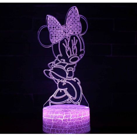Veilleuse　Lampe illusion Minnie Mouse 3D LED veilleuse avec contrôle tactile Cadeau de Noël d'anniversaire pour enfants [Classe énergétique A+++]-RAPANDA (1/4)