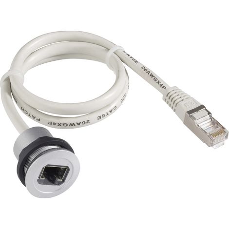 Schlegel RRJRJ45 RJ45-Einbaubuchse RRJRJ45 Buchse, Einbau, Stecker, gerade  Pole: 8P8C  Grau 1 St.