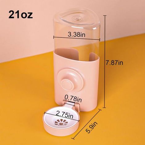 Bouteille d'eau pour lapin,distributeur d'eau suspendu pour petit animaux,mangeoire automatique,fontaine d'eau pour cage,rose,21oz (1/5)