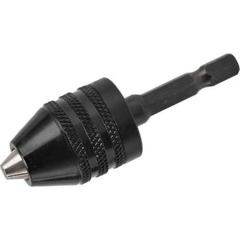Adaptateur/convertisseur pour mandrin de perceuse sans clé, 3 mors, queue hexagonale 1/4 po, embout de vissage à percussion, 0,6 à 8 mm, noir (1/5)