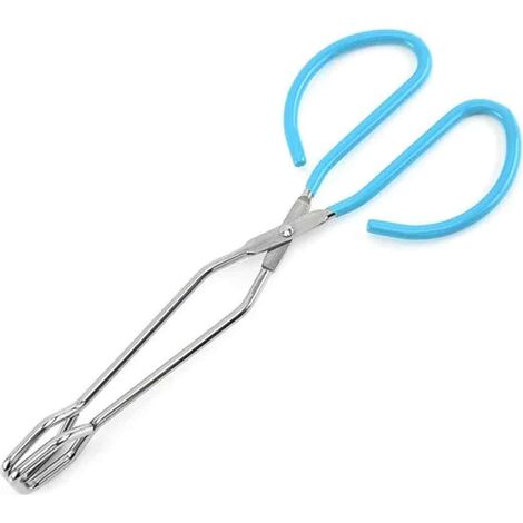 Pinces de cuisine de type ciseaux, pinces en fil d'acier inoxydable (bleues) (1/5)