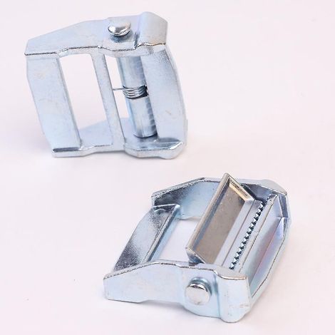 Ensemble de 4 boucles à cliquet robustes pour l'arrimage de chargement, sangles de tension fixes - Boucle en alliage de zinc argenté de 25 mm (1/3)