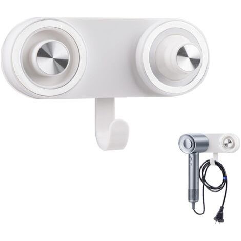Wandmontierter magnetischer Haartrocknerhalter für Hochgeschwindigkeits-Haartrockner, Haartrockner-Aufhänger-Organizer, Haartrocknerhalter mit magnetischer Spitze, für Badezimmer, Hotels (Weiß) (1/5)