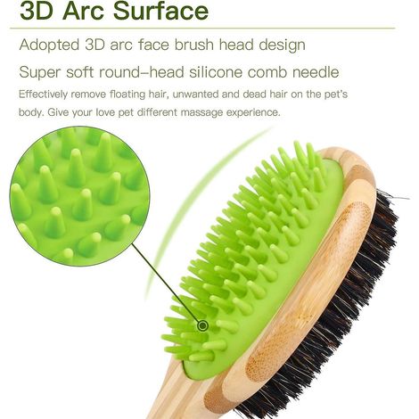 Brosse de toilettage double face en caoutchouc pour chiens et chats, brosse de massage nettoyante, peigne de massage pour le bain des animaux, épilateur pour poils longs et courts-AquaForge (1/2)