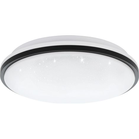 EGLO LED Deckenlampe Marunella-S, Ø 34 cm, Kristall Deckenleuchte, Küchenlampe Decke aus Stahl, Aluminium und Kunststoff, Lampe Sternenhimmel in weiß und schwarz, neutralweiß (1/5)