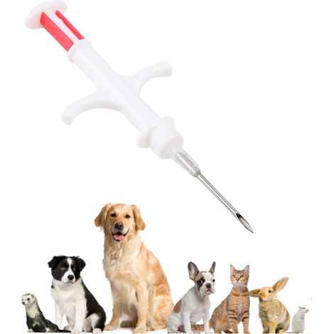 Puce RFID 1.4x8mm pour Animaux Domestiques, Transpondeur en Verre pour Chien et Chat avec Applicateur (1/4)