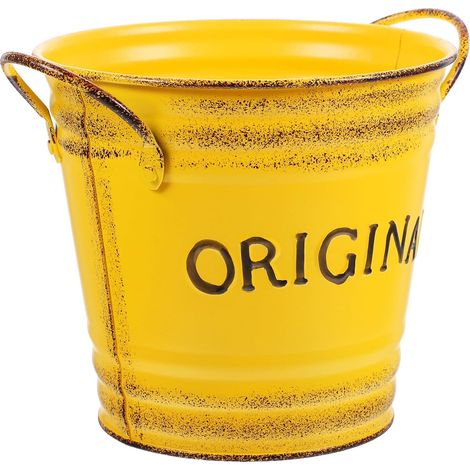 Seau à fleurs en fer de style vintage et rustique pour la décoration intérieure le bricolage (1/5)