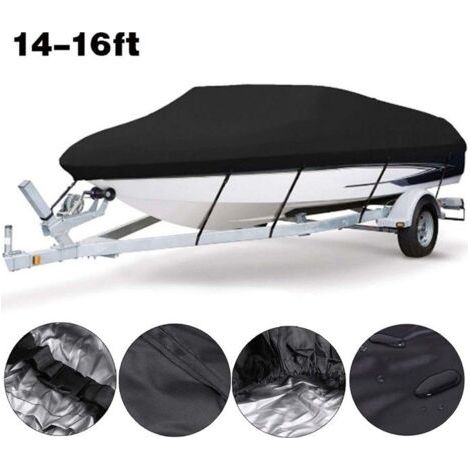 Housse anti-poussière pour bateau, en forme de V 14-16FT530x290cm, housse de bateau imperméable en tissu Oxford 210D (1/4)