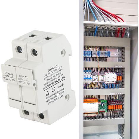 Fusible CC GYPV-32 2P 32A 1000 V CC + fusible photovoltaïque GYPV-1038 1000 V CC 15A (1/5)