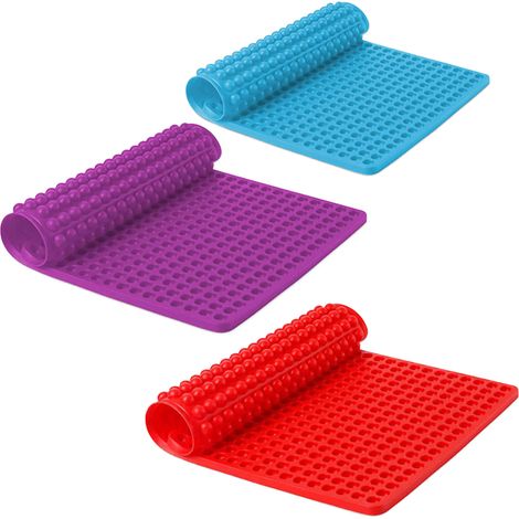 Lot silicone demi-sphère, plaque de cuisson ronde antiadhésive, grille filtrante rouge carrée (1/4)
