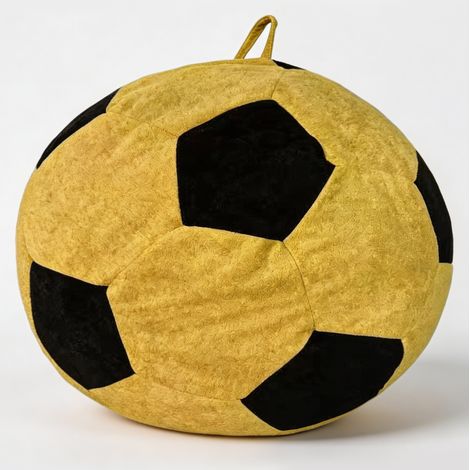 Fußball-Beanbag-Sessel Gelb Schwarz aus Flanell mit Memory Foam MODENUIT (1/5)