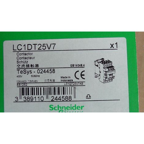 LC1DT25V7 400V 25A 4P , CONTACTEUR SCHNEIDER ( LC1D25 )