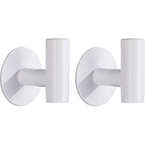 Crochets adhésifs Crochets à serviettes pour salle de bain, Crochets de douche imperméables en acier inoxydable Porte-serviettes, Patères pour suspendre les vêtements - Paquet de 2, Blanc
