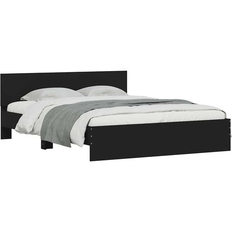 Estructura de cama con cabecero negra 140x200 cm vidaXL (1/5)