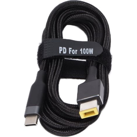Laptop-Ladekabel mit quadratischem Typ-C-Stecker und Nadel, 100-W-PD-Emulator, Schnellladekabel für Laptops (0,5 m) (1/5)