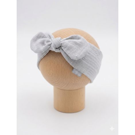 Bandeau en mousseline (étoiles grises) (1/2)