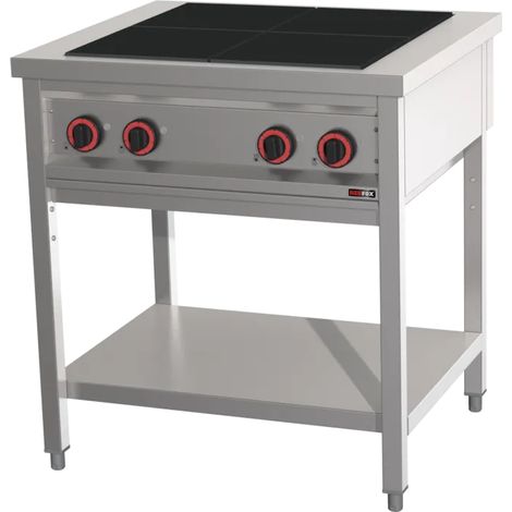 Fourneau électrique 4x feu avec soubassement 400 V REDFOX - SPF 80 E - REDFOX