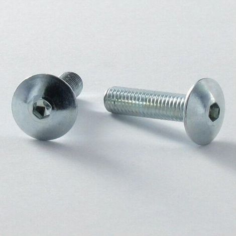 Vis Poelier tête ronde large Tête ronde large M6X90 Clé de 4 HC4 Acier zingué-20 pièces (1/5)