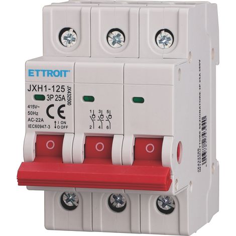ETTROIT Lasttrennschalter für DIN-Schienenmontage, 3P, 25 A, 415 V – JX432500