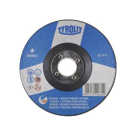 Disco de desbaste BASIC D178xS8mm Grano 30 curvo 2en1 Taladro 22,23mm TYROLIT (1/2)