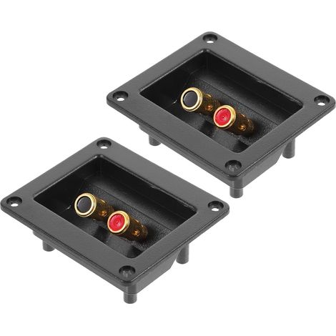 eurs de Bornes de Haut-Parleur pour Caissons de Subwoofer et Enceintes, Plaque de Bornier en Alliage Abs Noir, Performance Stable, Double Borne, Lot de 2 Pièces pour Scène (1/5)