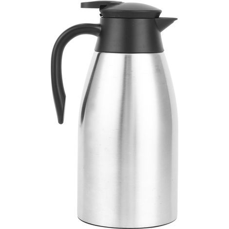 Large capacity kettle, simple thermos, 304 stainless steel coffee thermos, non-slip base, original stainless steel color, 2L (1/5)