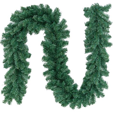 Guirlande de Noël, Décorations de Noël, Guirlande artificielle non éclairée de lierre vert doux pour extérieur ou intérieur, Décor de guirlande verte de qualité supérieure pour Noël, fête, jardin