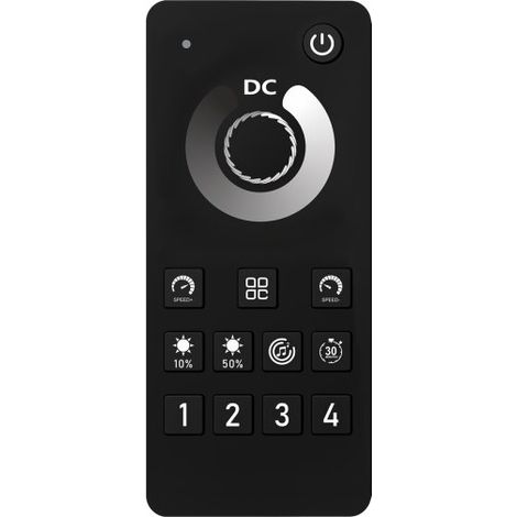 Telecomando RF 2.4G per Centralina Controller Dimmer Mono Colore 3V con Pile AAA (Escluso) 1 Canale Dimmer CLC101W Nero