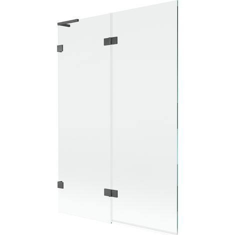 Mexen Lunar L paroi de baignoire à 2 volets gauche 120 x 150 cm, transparent, gris fusil brossé - 897L-120-100-66-00-L (1/5)