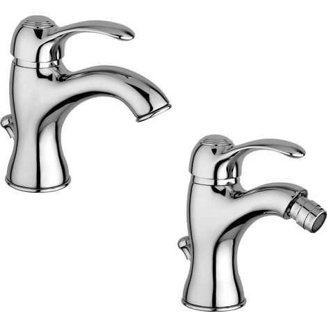 Composizione Flavia, miscelatori lavabo e bidet in ottone cromo (1/3)