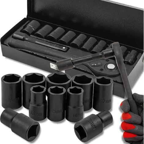 Set di utensili a percussione Rockforce da 12 pezzi, esagonali da 1/2" (10-24 mm) (1/5)