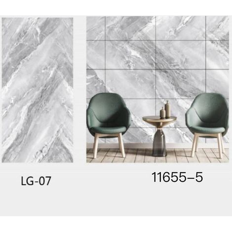Panneau Mural Adhésif Effet Marbre Gris Perle 300x60cm Pièce