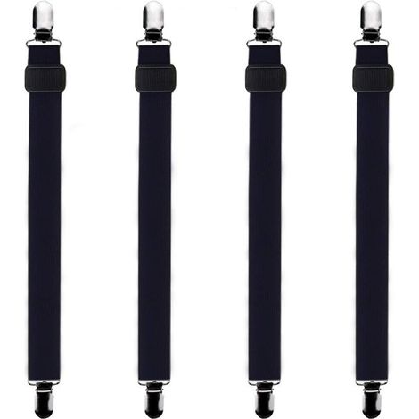 Tendeur Drap Housse Lit Réglable Tendeurs de Maintien Convient Tous Lits et Matelas 4Pcs 30cm 120cm Noir (1/5)