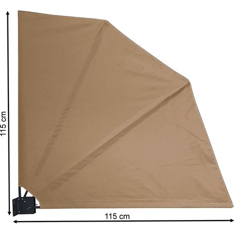 Sichtschutz Fächer 115 x 115 cm EASY MOUNT Beige Blickdicht Balkon Trennwand Windschutz (1/5)