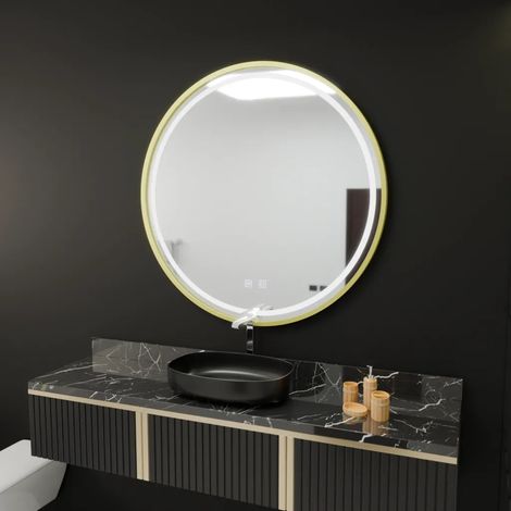 Miroir LED Rond 60cm Glanz Touch Systeme Desembuage Gradable (1/5)