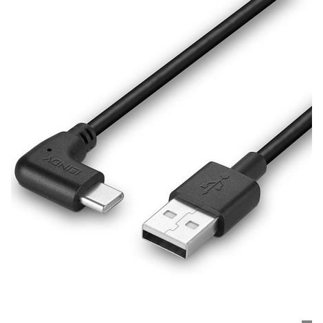 Câble USB 2.0 Vers USB Type C Coudé - 1 M - Noir (1/4)