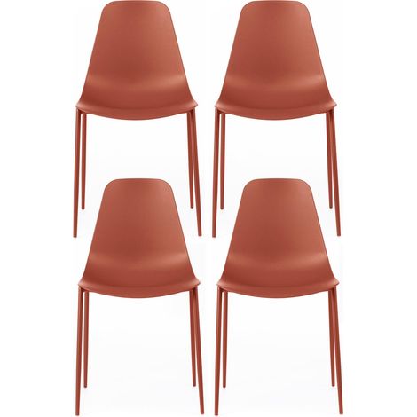 Set 4 Sedie 49x48,5xH88 cm in Polipropilene Frida Ruggine (1/4)